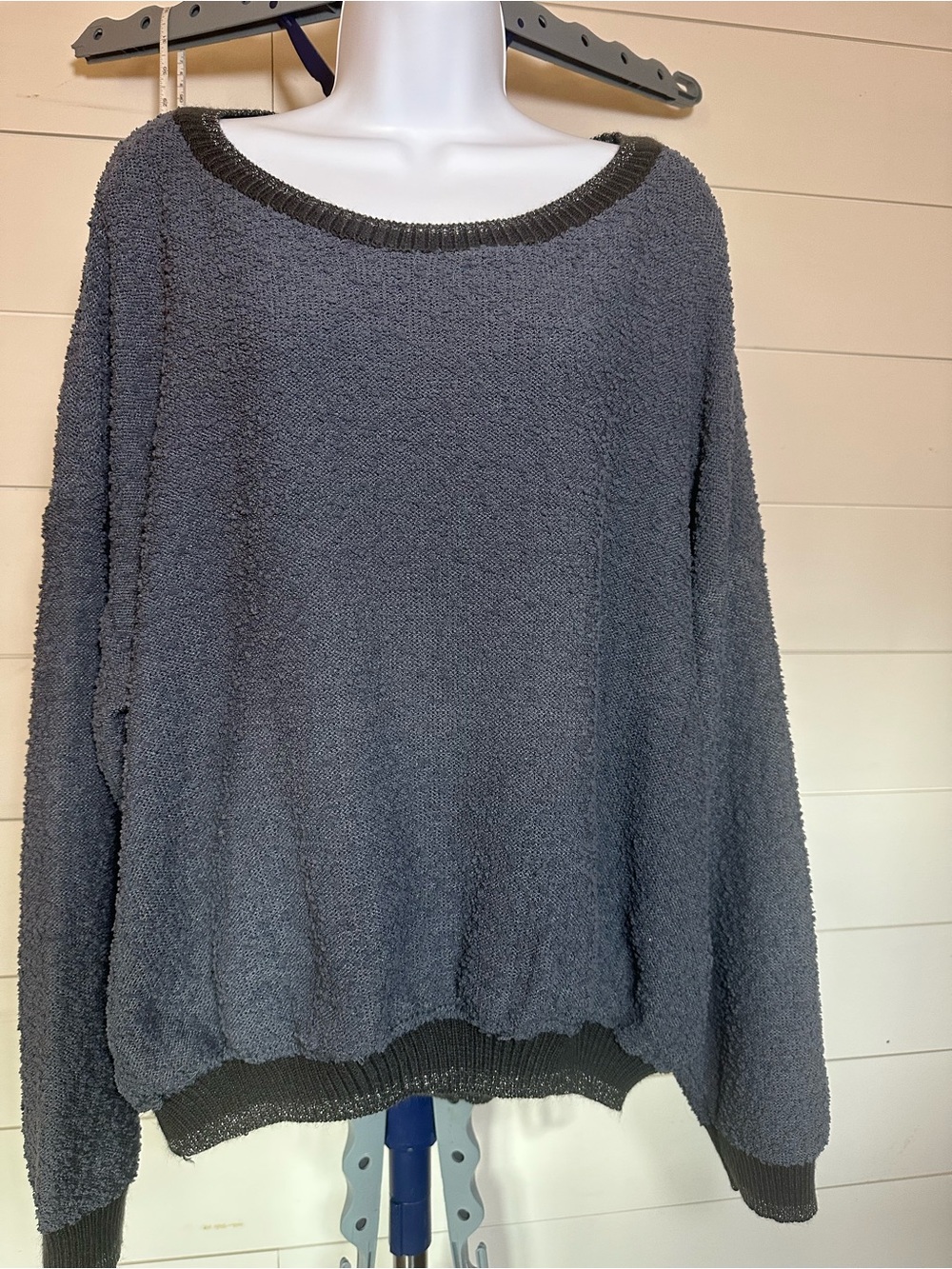 #161 Cozy Women's Dark Gray Plush Pullover Sweater